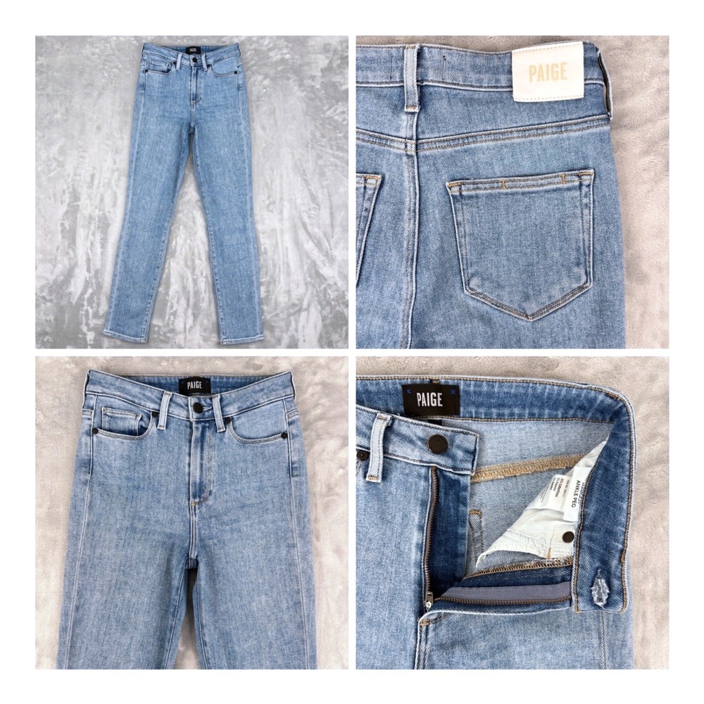 PAIGE Margot Ankle Peg Jeans Womens 25 (Fits 25x28) Light Blue High Rise Skinny